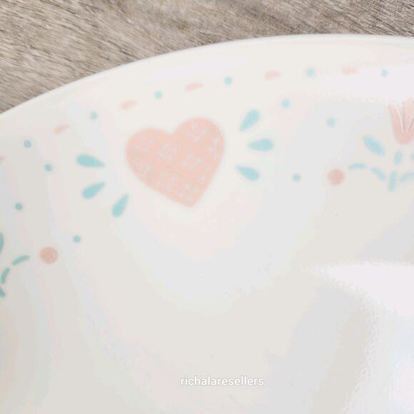 Corelle Forever Yours 10 1/4 " Dinner Plates Lot of 4 Corning Pink Hearts - Picture 3 of 8